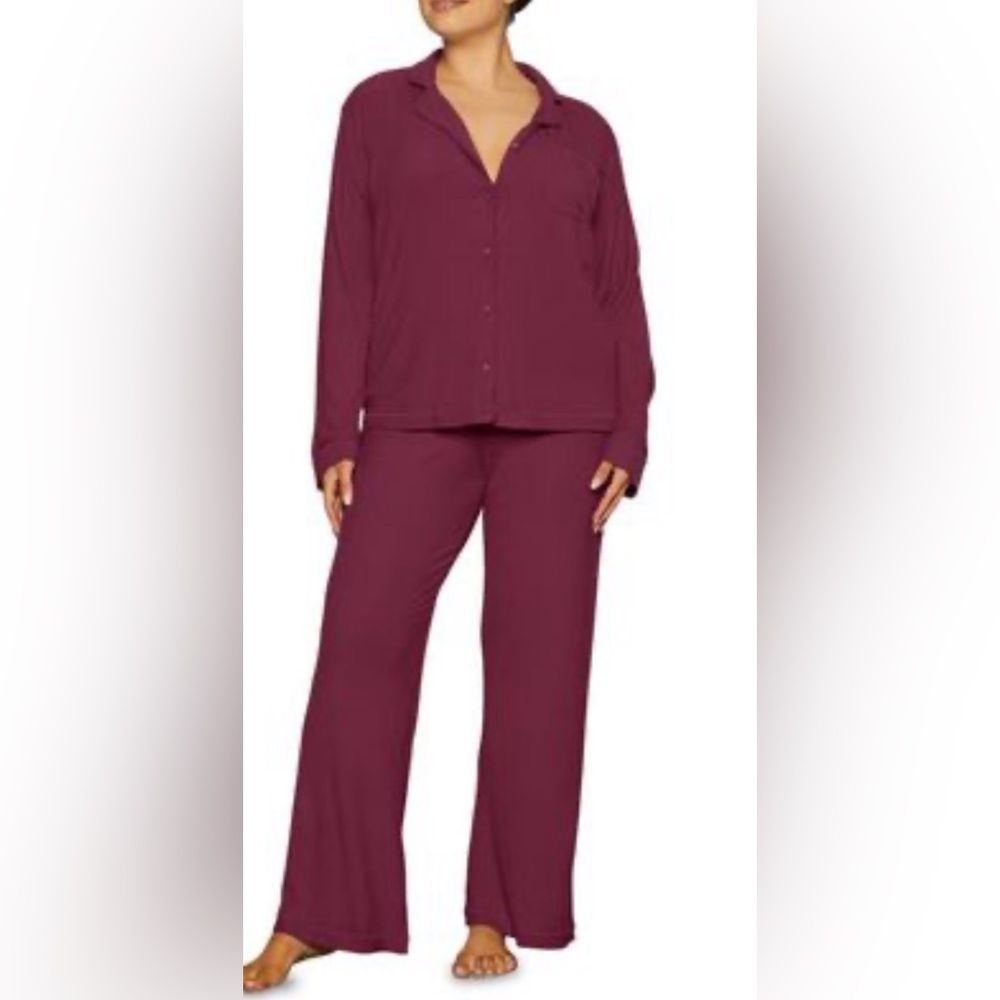 SKIMS Burgundy Pajama Set